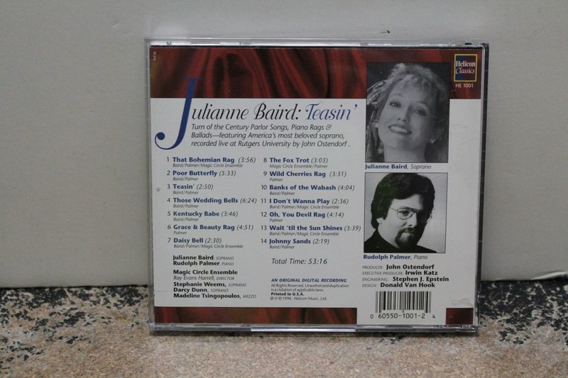 Teasin': Parlor Songs & Rags JULIANNE BAIRD (CD, Apr-1996, Helicon Records) gallery