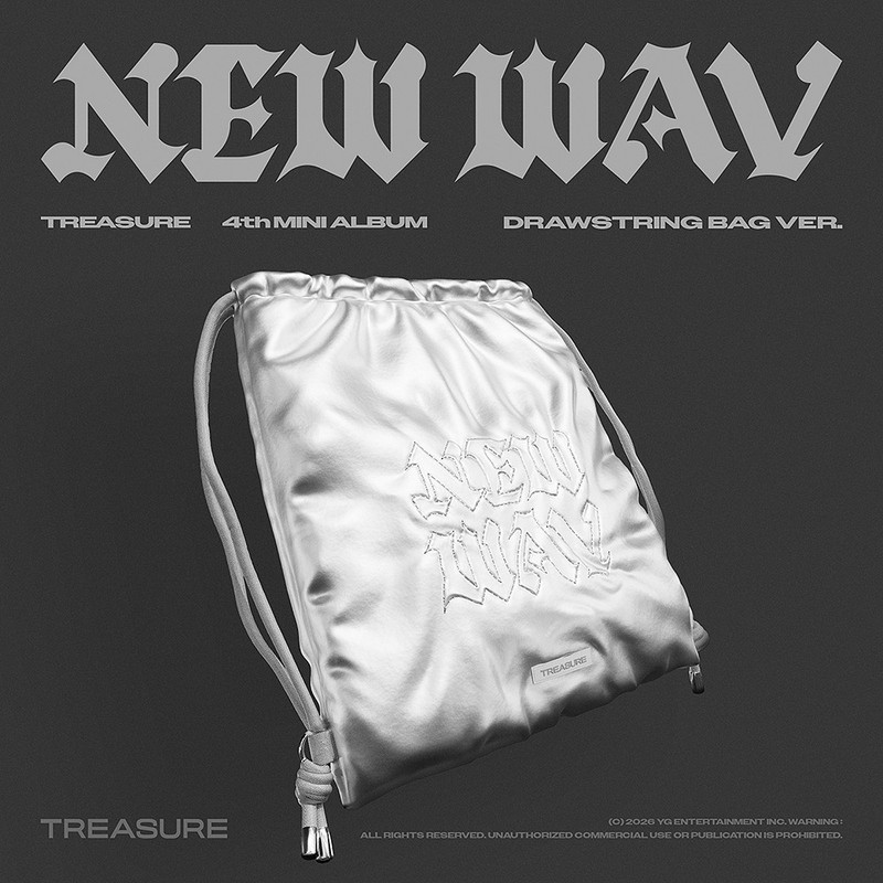 TREASURE NEW WAV 4th Mini Album LIMITED EDITION DRAWSTRING BAG Ver/QR+Bag+10Card