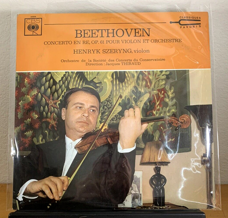 Szeryng Klemperer Beethoven Violin Concerto CBS 51004 LP France 1964 NM Mono gallery