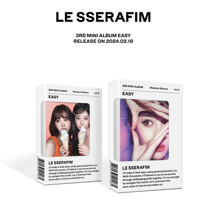LE SSERAFIM 3rd Mini Album [EASY] Weverse Random Ver. QR Photocard + 20ea Card