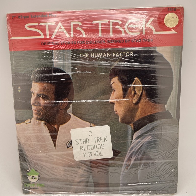 2-Star Trek Orig. Stories The Human Factor/To Starve a Fleaver 45rpm records-new
