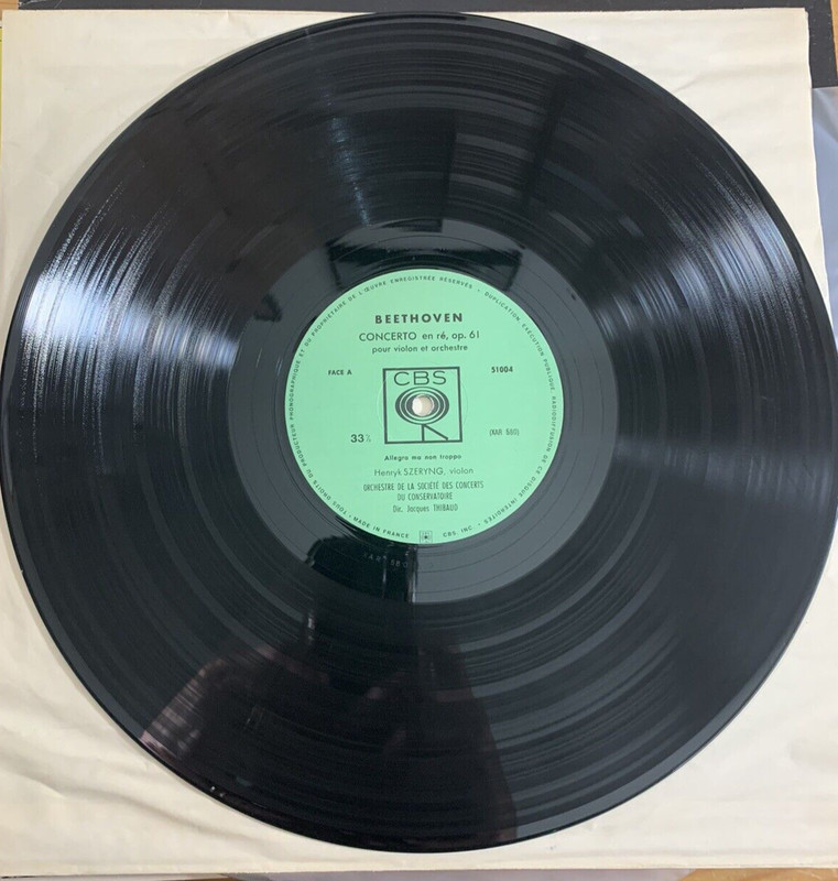 Szeryng Klemperer Beethoven Violin Concerto CBS 51004 LP France 1964 NM Mono gallery
