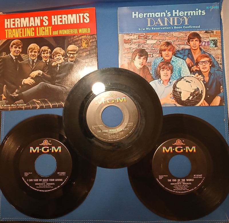 5✨️Herman’s Hermits MGM Vinyl 45rpm Lot✨️ 🎶BRITISH INVASION 1960’S Hits🎵