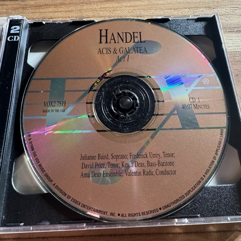 Handel: Acis & Galatea (2-CD) Valentin Radu. Julianne Baird, David Price gallery