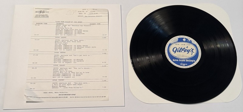 33 LP Vinyl Record,Live From Gilleys, The Forester Sisters,W/ Cue Sheet, 11/1985