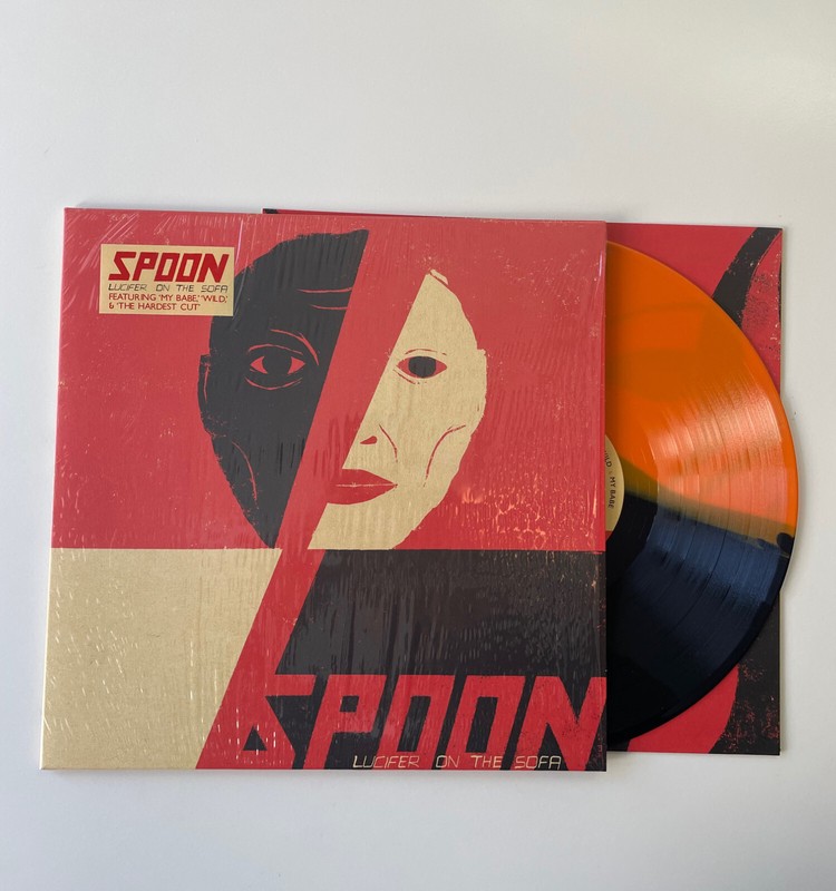Spoon EX/NM- Lucifer On The Sofa Orange & Black Colored Vinyl LP Hype Sticker