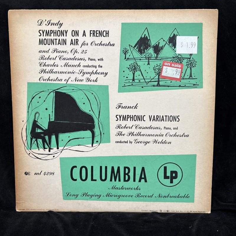 D’INDY & FRANCK – Robert Casadesus – MUNCH – COLUMBIA ML 4298 LP PLUM 1950