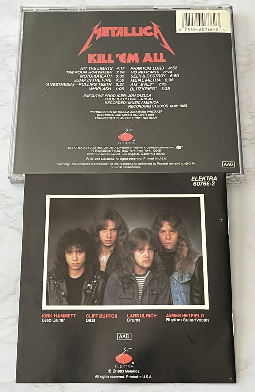 Metallica Kill 'Em All CD EARLY PRESS! Elektra 9 60766-2 EXTRA TRACKS! Am I Evil gallery