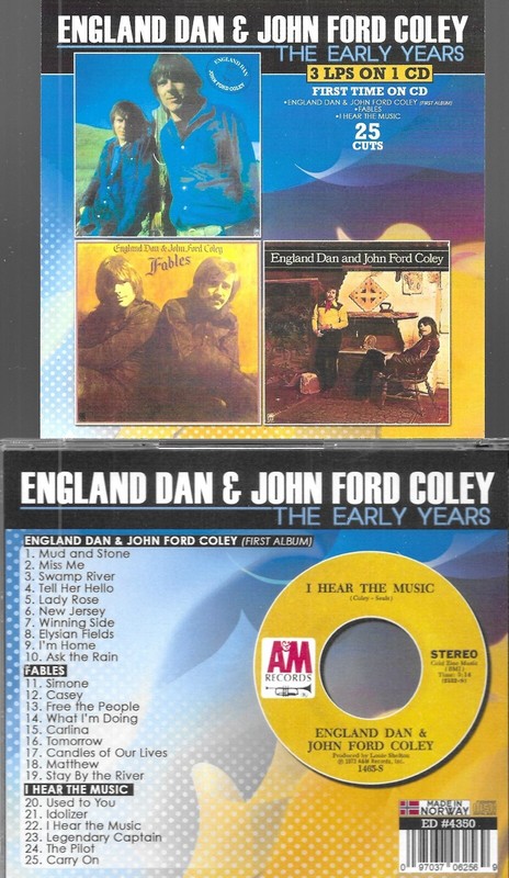 ENGLAND DAN&JOHN FORD COLEY-EARLY YEARS-1ST 3 LPS 1ST TIME ON CD