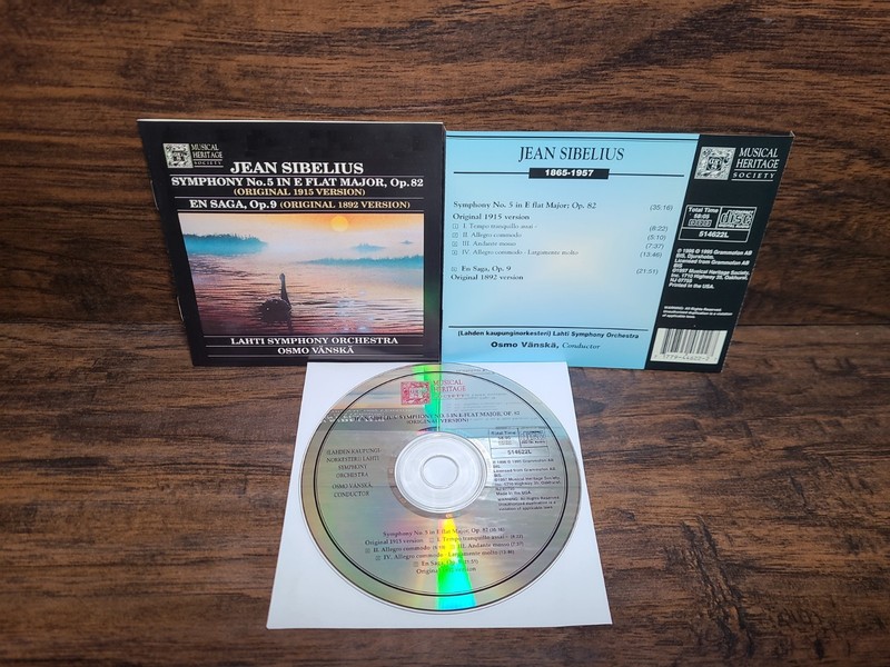 Jean Sibelius Symphony No. 5 in E Flat Major, Op. 82; Original 1915 CD