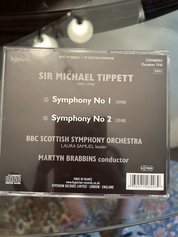 Tippett: Symphonies Nos.1 and 2 by Tippett / Brabbins, Martyn (CD, 2018) gallery
