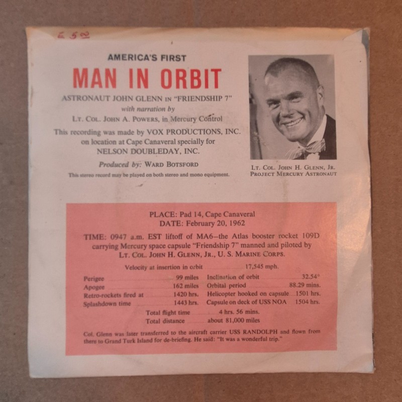 America's First Man In Orbit 2/20/62 John Glenn 33 PS EX+ Doubleday NASA Mercury gallery