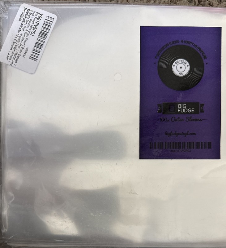 Big Fudge 100X Vinyl Record Outer Sleeves 7 Inch | Durable & Wrinkle-Free | Crys