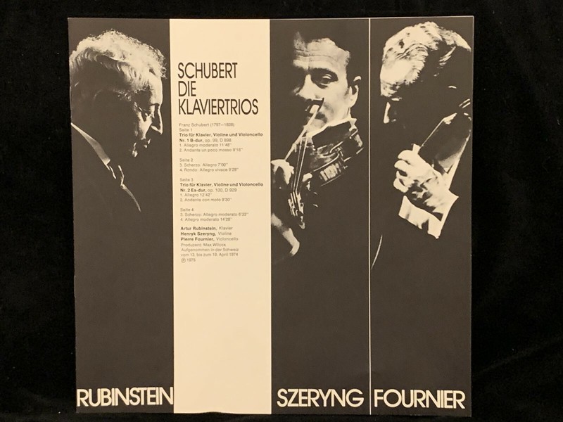SCHUBERT Piano Trios- SZERYNG, FOURNIER, RUBINSTEIN - RCA ST 2LP BOX Germany gallery