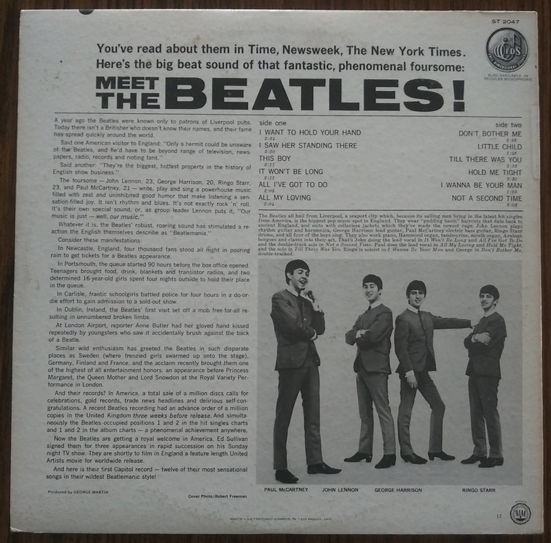 THE BEATLES - Meet The Beatles! 1964 Vinyl LP Record Apple ST 2047 Repress 1971 gallery