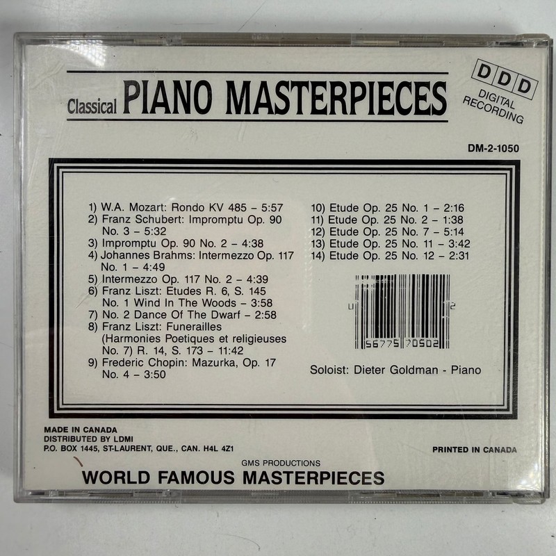 Classical Piano Masterpieces CD Dieter Goldman Mozart Schubert Brahms Liszt gallery