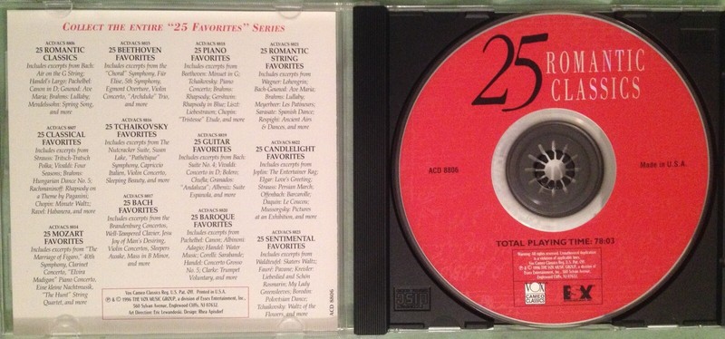 25 Romantic Classics - Used CD Jan-1996, Vox - Classical Music Various Artists gallery