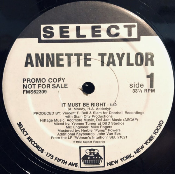 Annette Taylor – It Must Be Right (12″, Promo) (Very Good Plus (VG+)) 3157990265
