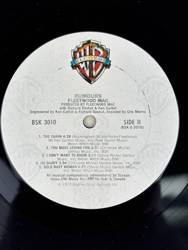 Fleetwood Mac Rumours Warner Bros. Records BSK 3010 (1977) Vinyl gallery