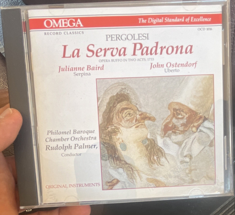 Pergolesi La Serva Padrona Baird Ostendorf Philomel Palmer Omega CD