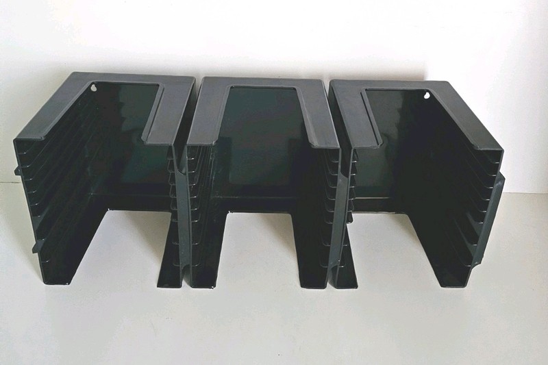 3 x CD Storage Rack Black Plastic Modular Holds 12 CDs Stackable Wall Mountable
