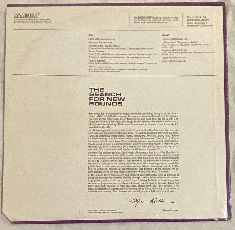 2 HUGO MONTENEGRO Moog NEIL DIAMOND COVERS Synth PSYCH Space Age Pop 60-70s gallery