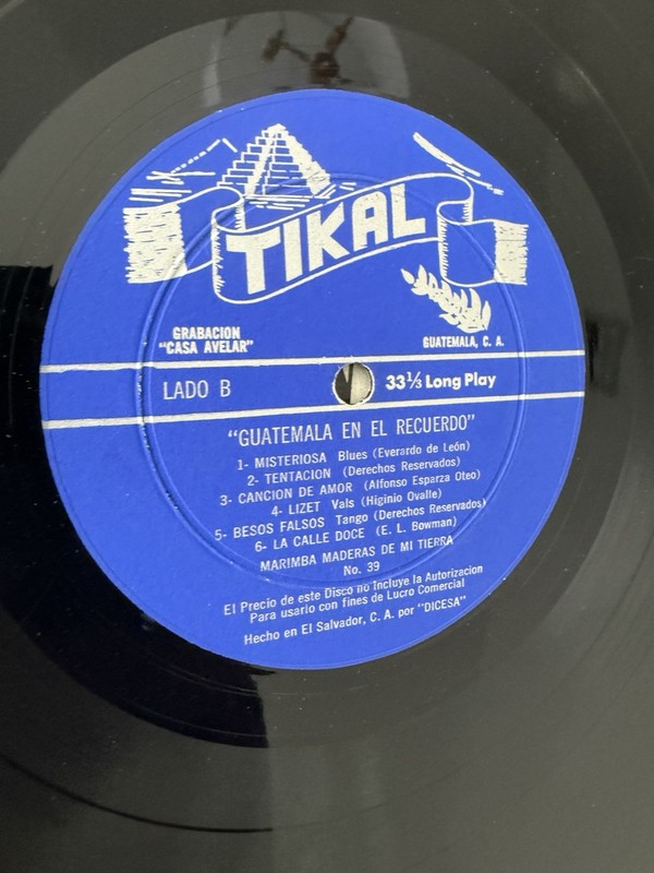 Marimba Maderas De Mi Tierra "Guatemala En El Recuerdo" LP GUATEMALA PRESS gallery