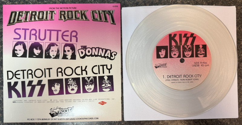 The Donnas / KISS Strutter / Detroit Rock City 7" Clear Vinyl 1999 Ltd Ed NEW gallery
