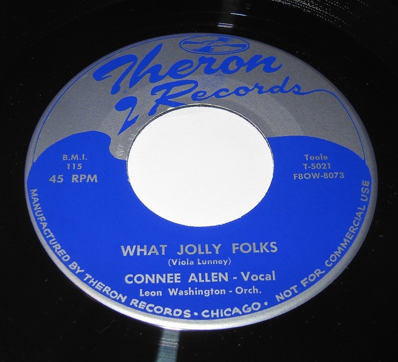 CONNEE ALLEN Saving My Love / What Jolly Folks 45 Theron 1955 LEON WASHINGTON NM