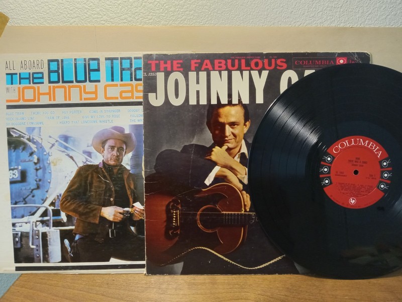 JOHNNY CASH Lot of 1 LP and 2 LP JACKETS, Mismatched, Now There Was A Song!