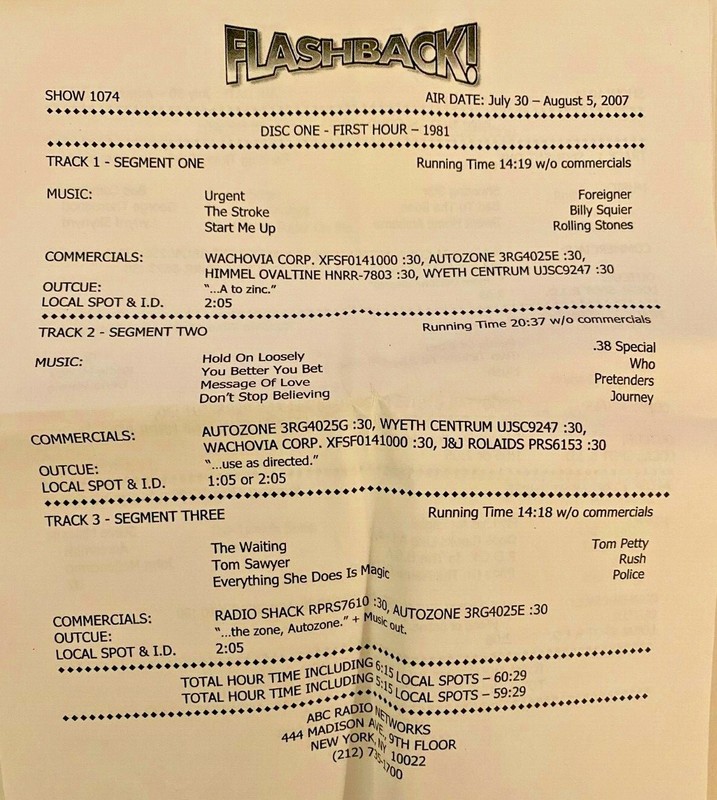 RADIO SHOW 7/30/07 FLASHBACK TO '81: 38 SPECIAL, PRETENDERS, RUSH,POLICE,CCR,BTO gallery