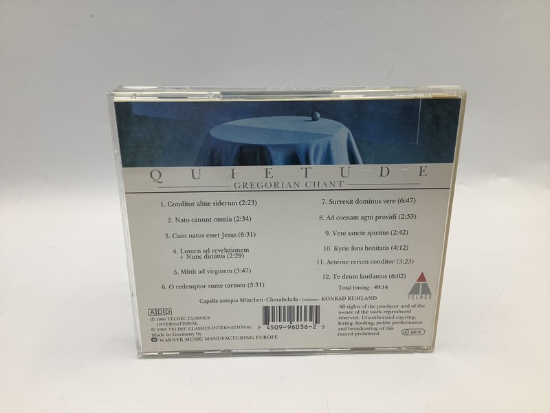 QUIETUDE - GREGORIAN CHANT (CD, 1994) The Ultimate State of Peace & Tranquility gallery