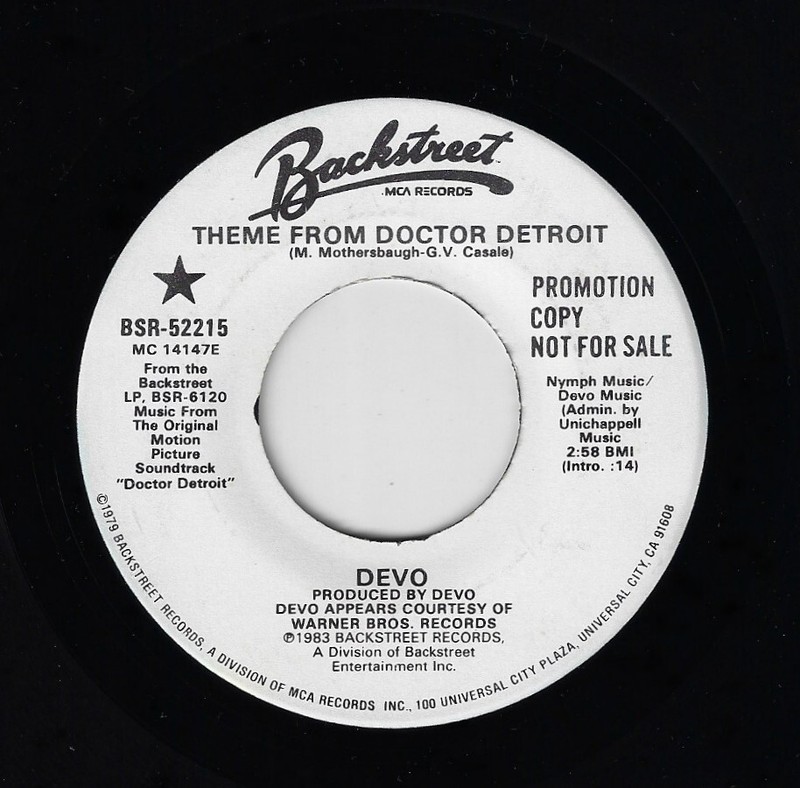 DEVO – Theme From Doctor Detroit / MCA BACKSTREET WLP : STEREO Double A-Side !!