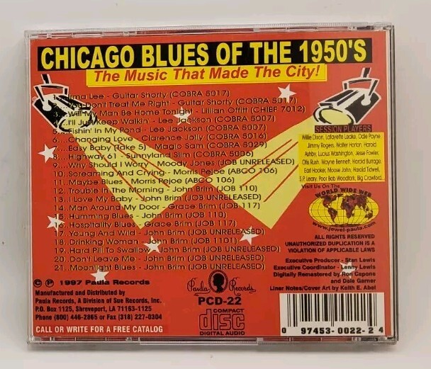 Chicago Blues Of The 1950's CD, Pre-owned, Very Good Condition, 1997 Paula Recor gallery