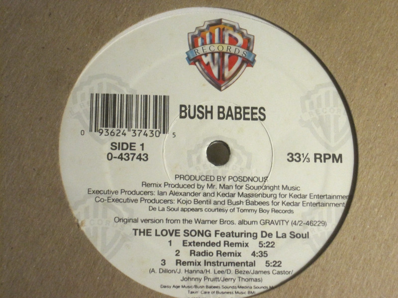 DA BUSH BABEES THE LOVE SONG (THE REMIX) 12″ 1996 WARNER DE LA SOUL MOS DEF VG+