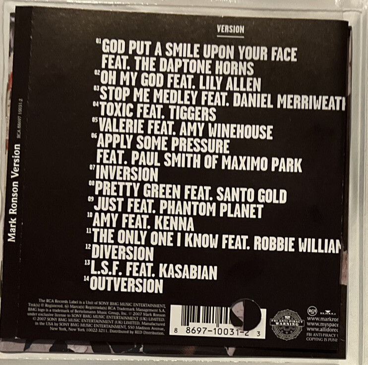 MARK RONSON VERSION CD in a SLEEVE PACKAGE (*see description) gallery