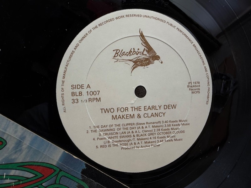 Tommy Makem Liam Clancy Two For The Early Dew Vinyl LP Blackbird Ultrasonic Clea gallery