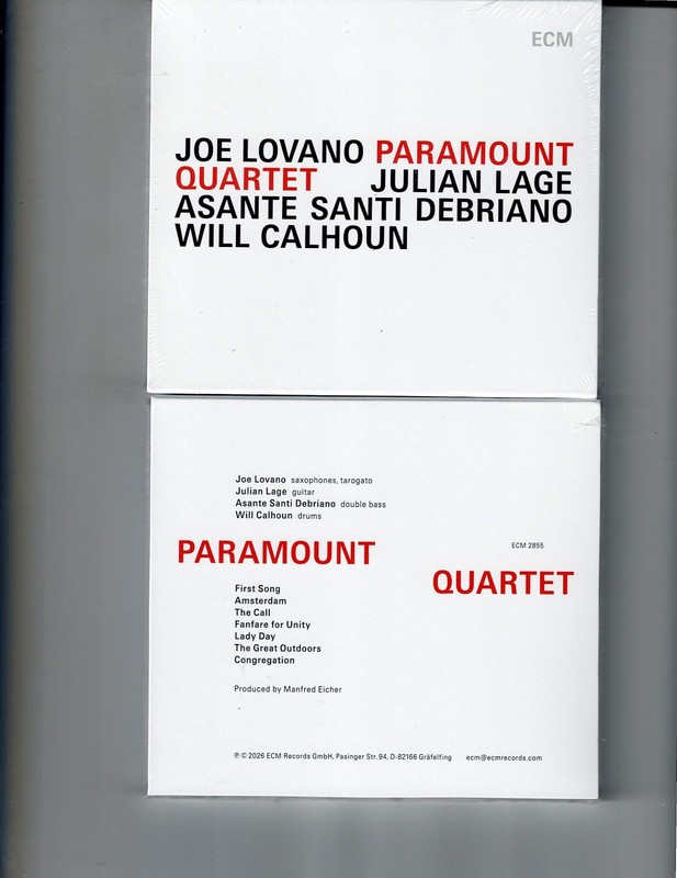 JOE LOVANO: PARAMOUNT QUARTET -S/T (CD 2026) NEW*7 TRACKS*LAGE*CALHOUN*DEBRIANO