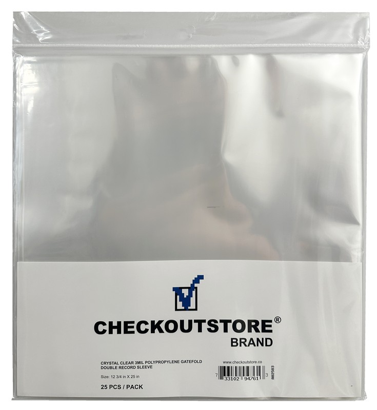 Crystal Clear Plastic OPP 12″ Vinyl Gatefold Double Records (Outer Sleeves)