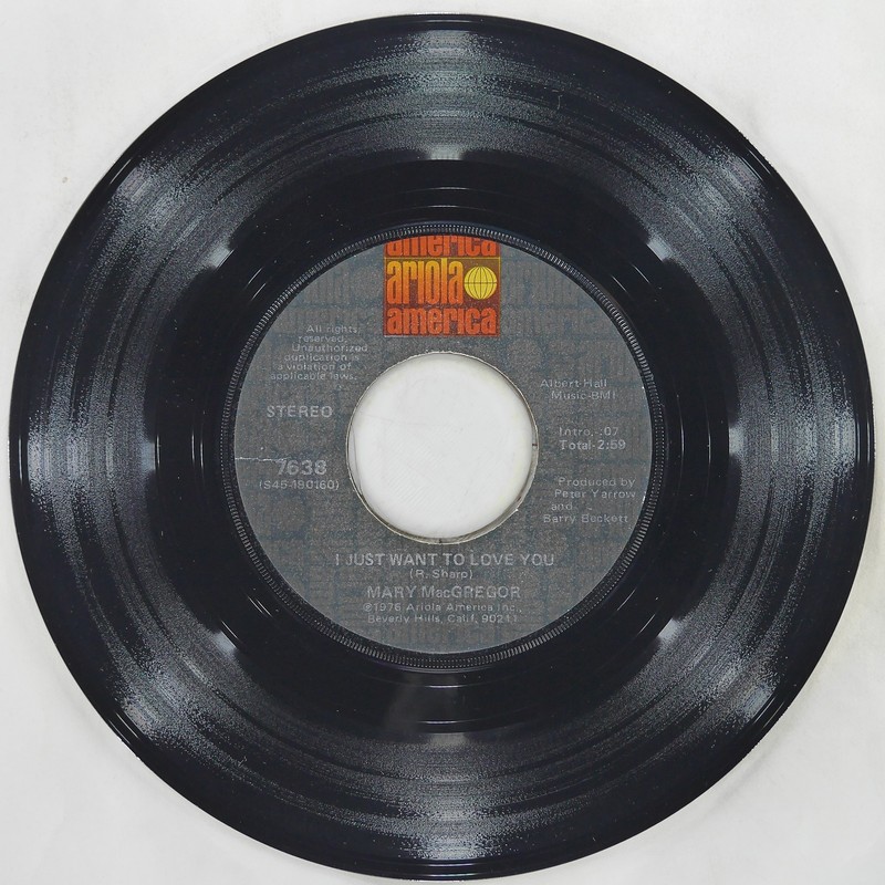 MARY MACGREGOR Torn Between Two Lovers ARIOLA AMERICA 7638 VG 45 1976 Folk Rock gallery
