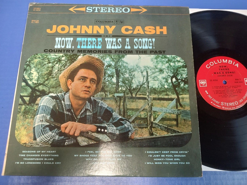 JOHNNY CASH – Now There Was A Song – 1960 Country LP Columbia 2 EYE Stereo VG