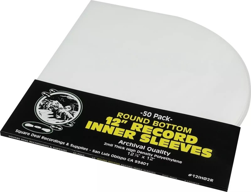 (50) 12” ROUND BOTTOM Vinyl Inner Sleeves 2mil Thick ARCHIVAL Quality – 12IH02R