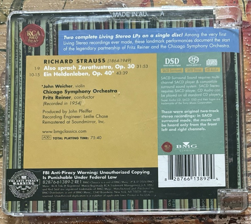 RICHARD STRAUSS FRITZ REINER Strauss: Also Sprach Zarathustra Ein Heldenleben CD gallery