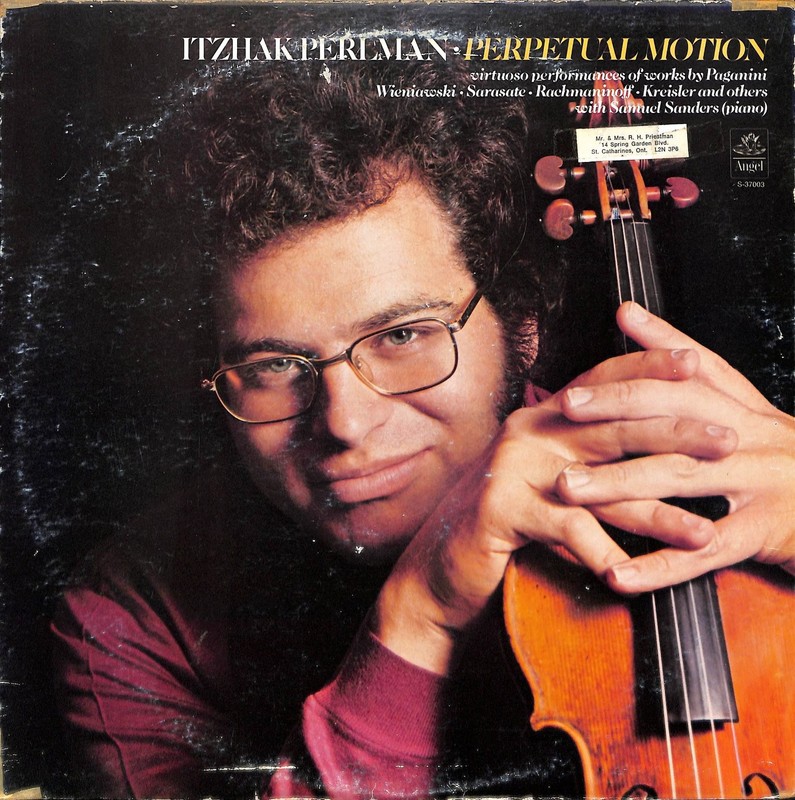 Itzhak Perlman – Perpetual Motion LP Record 1974 Violin Virtuoso Angel Classical