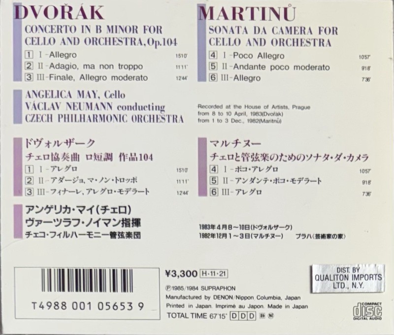 Dvořák Martinů - Václav Neumann - Angelica May Czech Philharmonic Orchestra (CD) gallery