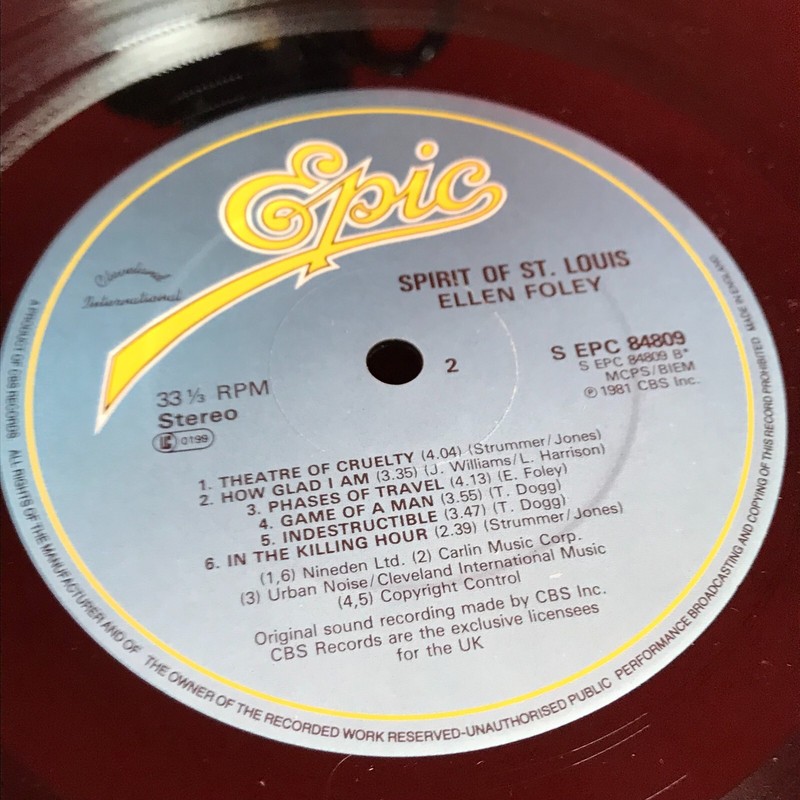 ELLEN FOLEY Spirit Of St Louis 1981 UK vinyl LP + INSERT Joe Strummer Mick Jones gallery