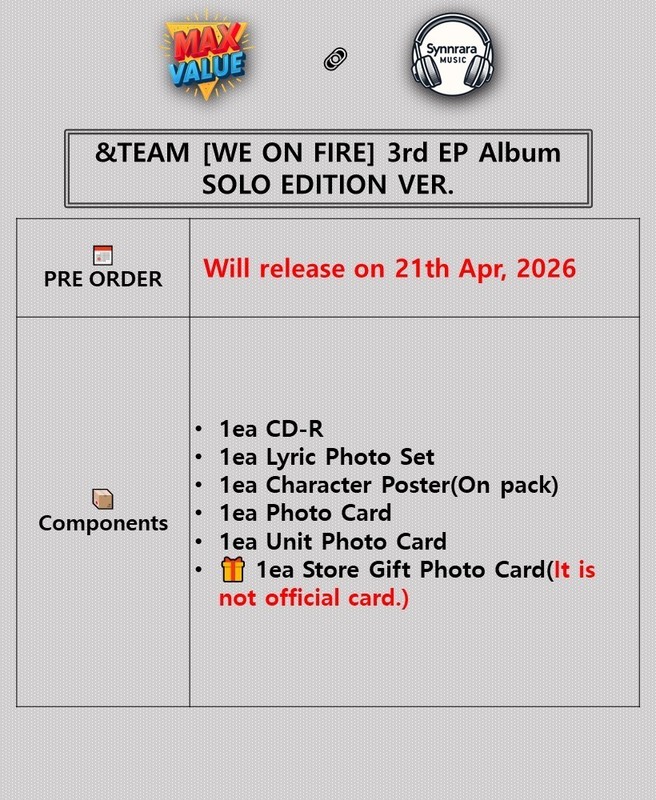 &TEAM [WE ON FIRE] 3rd EP Album SOLO Ver./CD+Lyric Photo Set+Poster+2 Photo Card gallery