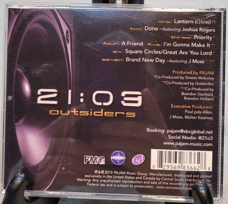 Outsiders by 21:03 (CD 2015 PMG) Joshua Rogers J Moss R&BGospel Like New gallery