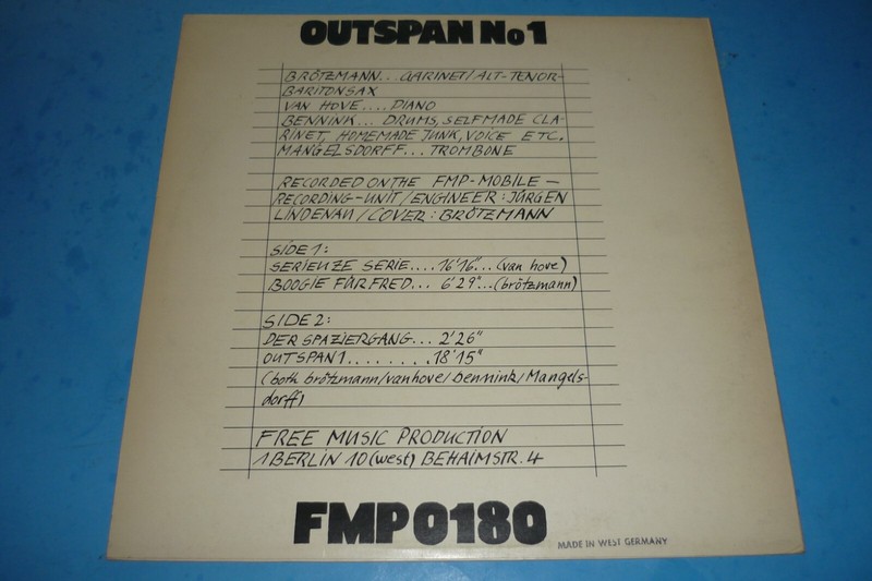 "OUTSPAN No 1" - BROTZMANN, MANGELSDORFF- RARE GERMANY IMPORT JAZZ RECORD ALBUM gallery