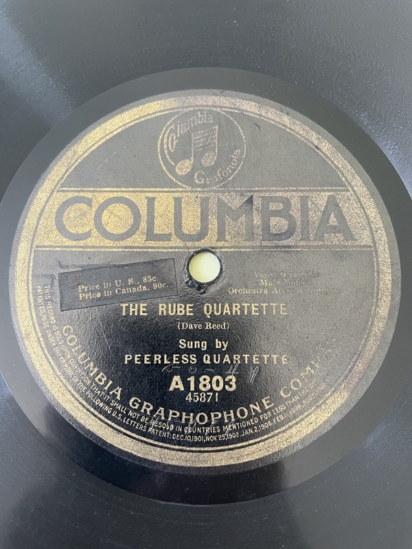 Columbia A1803 - 78rpm Record - David Reed (Sailor Song / The Rube Quartette) gallery